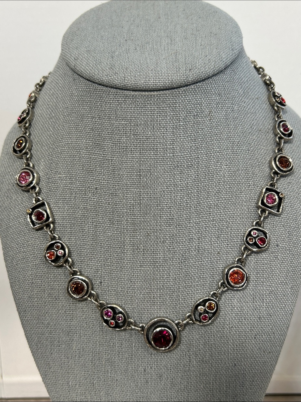 Patricia Locke Silver-Tone Swarovski Crystals Necklace